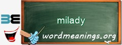 WordMeaning blackboard for milady